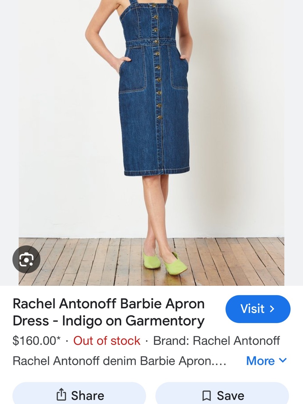 Rachel Antonoff Apron Denim Apron Midi Dress